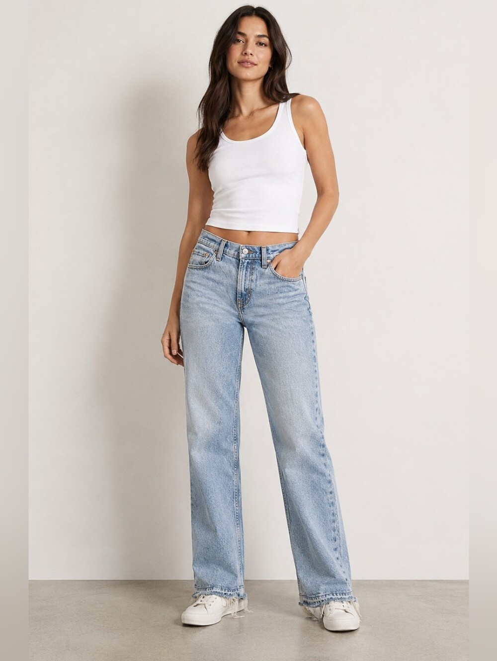 ❤️ ABERCROMBIE & FITCH CURVE LOVE 90'S MID RISE STRAIGHT LEG JEANS, 0L (25 LONG)